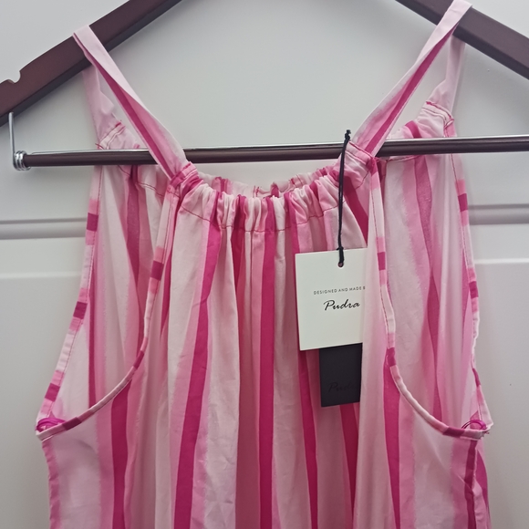 Chic Pink and White Striped Maxi Dress - Picture 2 of 11